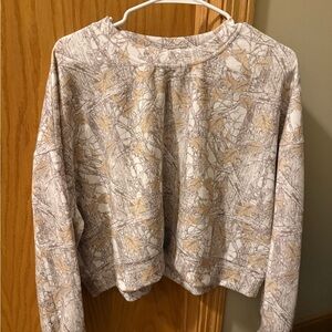 Simply Southern Women's Cream and Tan Patterned Sweatshirt